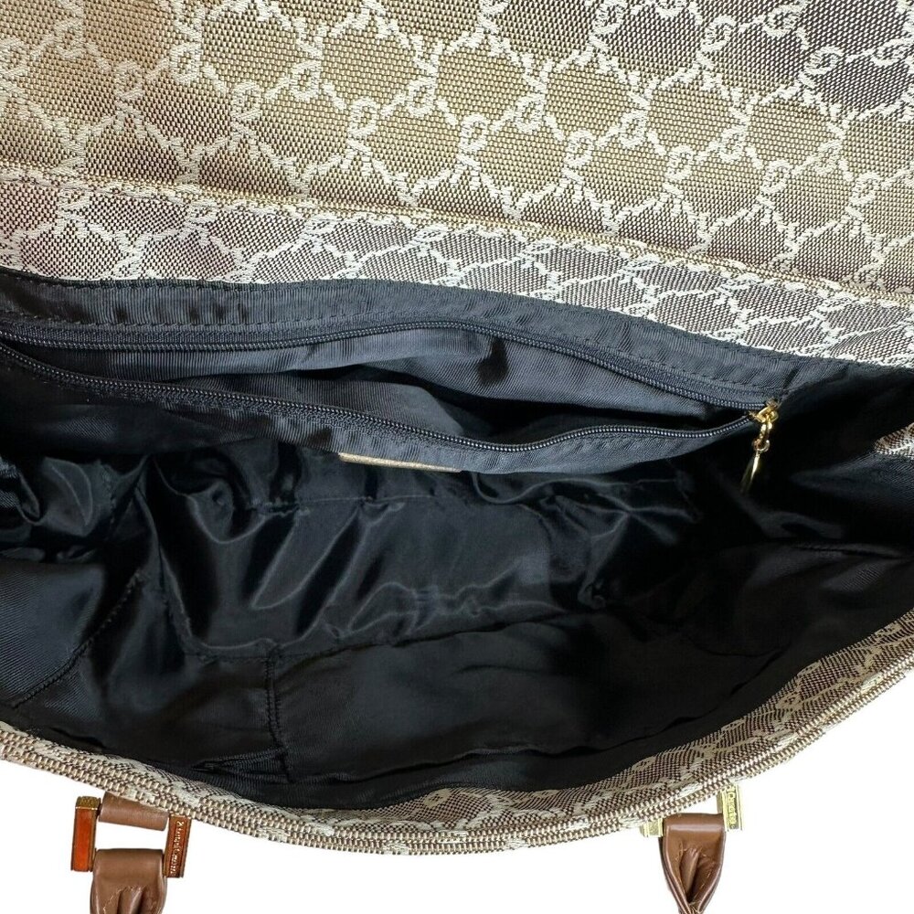 ROBERTA DI CAMERINO Satchel Shoulder Hand Bag Brown Monogram Logo Double Handles - Picture 6 of 15